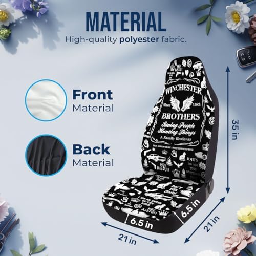 GENANY Retro Horror Scene Car Seat Covers, 2-Piece Front Seat Set