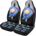GENANY Blue Cartoon Donkey Car Seat Covers, 2-Piece Front Seat Set