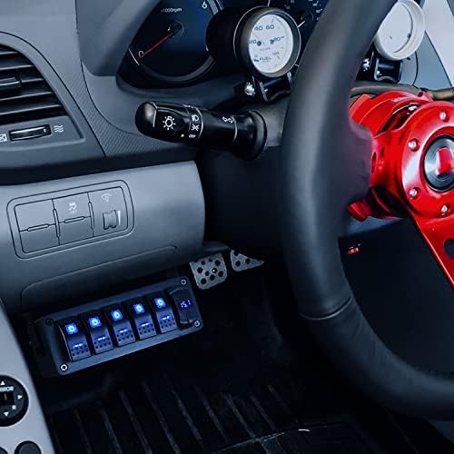 Nilight 3 Gang Rocker Switch Box 12V SPST ON Off PD Type C and QC 3.0 USB Charger Voltmeter Waterproof Aluminum Panel DIY Stickers for Boats Cars RVs Trucks