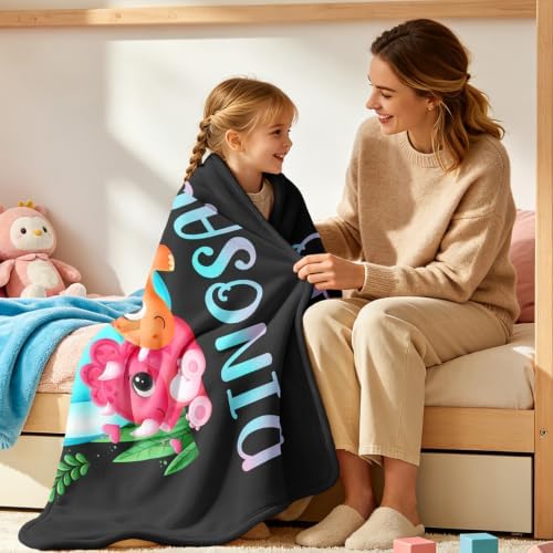 Amonee-YL Dinosaur Blanket, Dinosaur Blanket for Girls 40"X50", Dino Gifts - Image 5