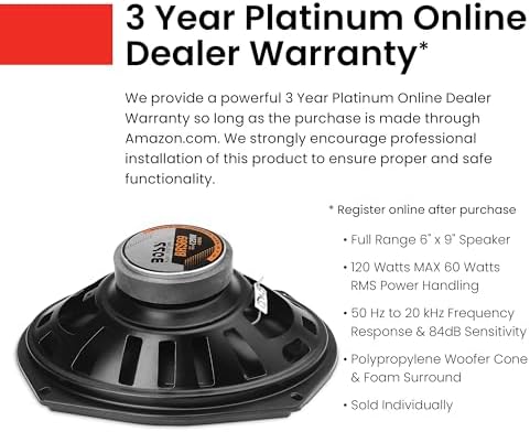 BOSS Audio Systems BRS69 6 x 9 120 Watt Single Replacement Car Door Speaker