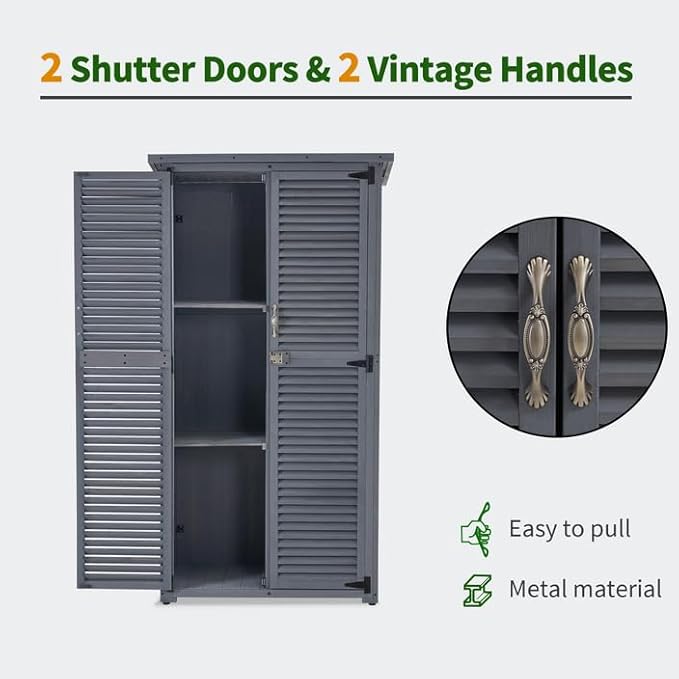 MCombo Outdoor Storage Cabinet, Wooden Storage Shed - Image 6