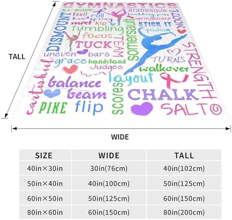 Gymnastics Blanket, Gymnast Gifts for Girls Gymnastics Lovers Teens Women Kids Birthday Soft Flannel Fleece Warm Cozy Throw Blanket for Sofa Bed Home Decor40 X30 - Image 4