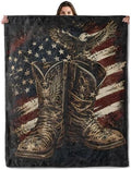 American Flag Cowboy Boots Throw Blanket Gifts for Women Kids, 40x50in by Buttigiy