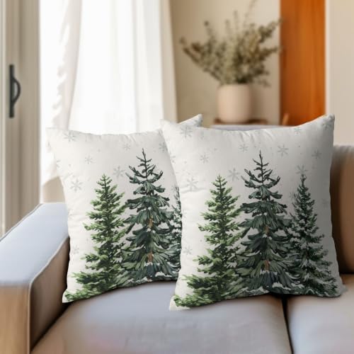 Winter Christmas Tree Pillow Covers 20x20 Set of 2 Highly Absorbent - Image 3