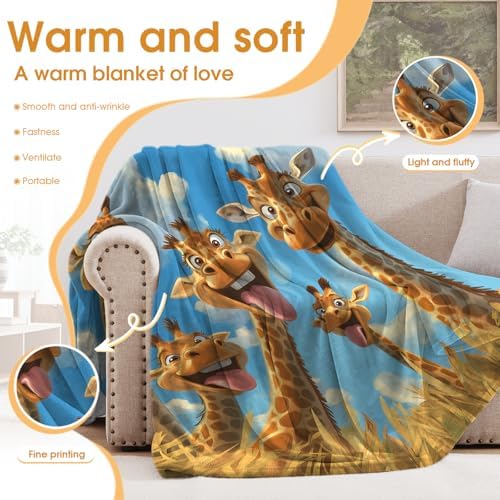 Giraffe Blanket for Adults Women Men Girls Boys Birthday Christmas Halloween Easter Father's Day Dad Husband Boyfriend Son Throw Blanket 60"x80" - Image 3