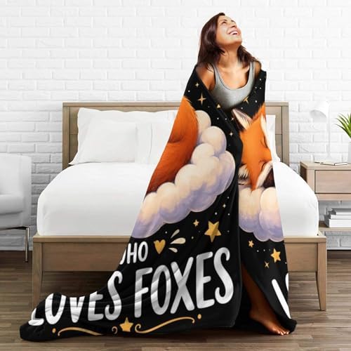 Cute Fox Blanket for Women, Gifts for Girls, Just A Girl Who Loves Foxes Blankets for Kids, Soft Cozy Lightweight Throw for Bed Sofa Home Travel Room Decor, 50x60 Inch - Image 6