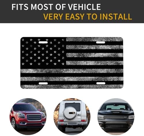 Retro White American Flag Front License Plate 6" * 12" for Women