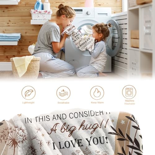 Gifts for Mom, I Love You and Appreciate Throw Blanket for Mama from Son Daughter,Birthday Valentines Mothers Day Thanksgivings Decor for Mommy Mom 50"x60" - Image 6
