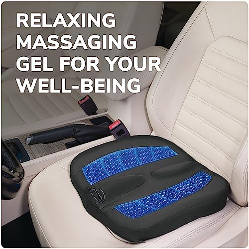 Dr. Scholl’s Massaging Gel Posterior Seat Cushion for Car, Office, Home — Black