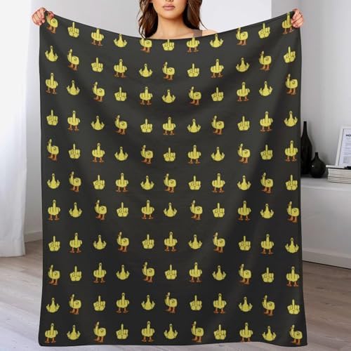 Socira Funny Duck Finger Blanket Throw Blanket Funny Duck Finger Gifts for Women Men Soft Sofa Throws for Travel Camping Bed Home Decor Car Birthday Gift 60"*80"（150 * 200cm） - Image 2