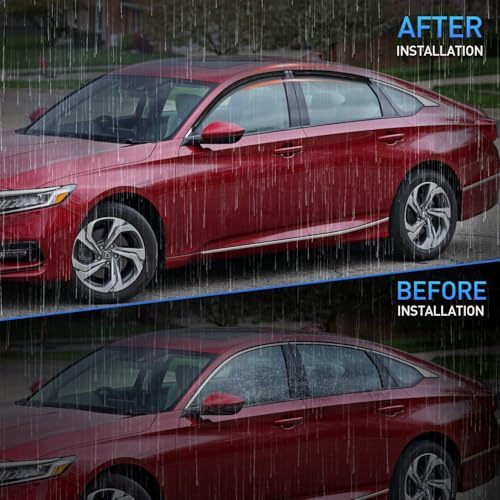 Nilight Tape-On Window Visors for Honda Accord 2018-2023, 4PCS