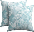 Summer Pillow Covers 20x20 Inch Set of 2, Teal Blue Throw Pillow Covers Ocean Beach Pillowcase, Coral Starfish Decorative Seasonal Cushion Case Couch for Indoor Outdoor Home Decor by Unknown