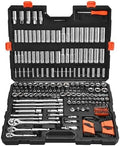 VEVOR Socket Set, 225 Pieces, 3/8 & 1/4 & 1/2 inch Drive Socket and Ratchet Set, SAE and Metric, Deep and Shallow, Mechanic Tool Kit with Bits, Accessories, Storage Case, CR-V Alloy Steel, for Repair by VEVOR