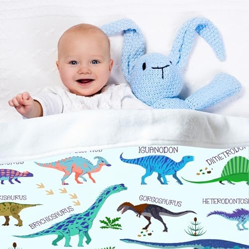 Types of Dinosaurs Blanket Gifts for Girls Boys Women - Super Soft Cozy Warm Throw Sheet for Couch Bed Sofa Office Decor All Season 30"x40" Pets - Image 3