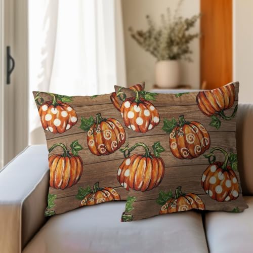 Fall Thanksgiving Pillow Covers 20x20 Set of 2 Highly Absorbent Orange - Image 3