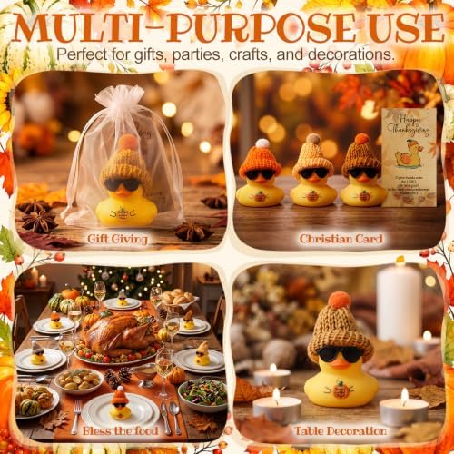 Liliful 36 Sets Thanksgiving Christian Rubber Ducks Fall Decorations - Image 4