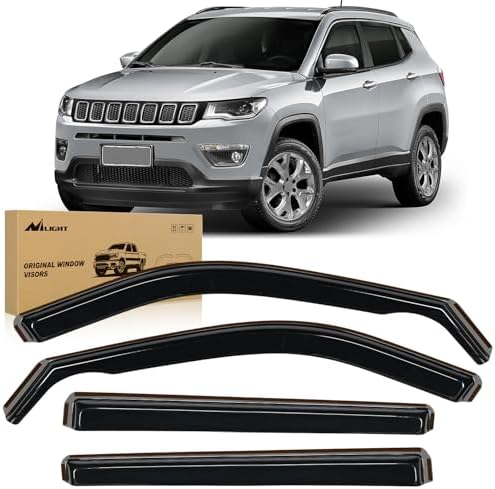 Nilight Vent Window Visors for Jeep Compass 2017-2026, in-Channel, 4PCS