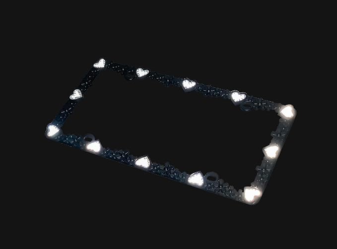 Creathome 3D Daisy Heart License Plate Frame from Pure Zinc Alloy Metal Perfect - Image 8