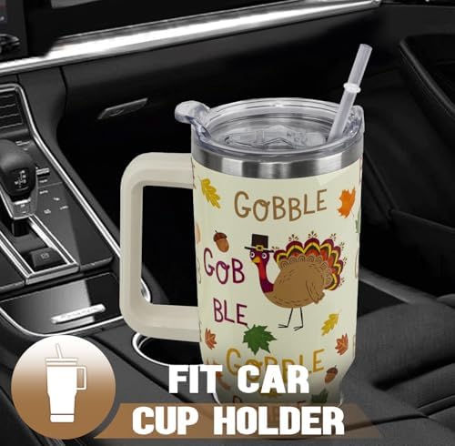 Thanksgiving Tumbler 40 oz Fall Cup Funny Turkey Coffee Travel Mug Stainless Steel Insulated Cups Fall Water Bottle Thanksgiving Decor Gifts for Women - Image 7