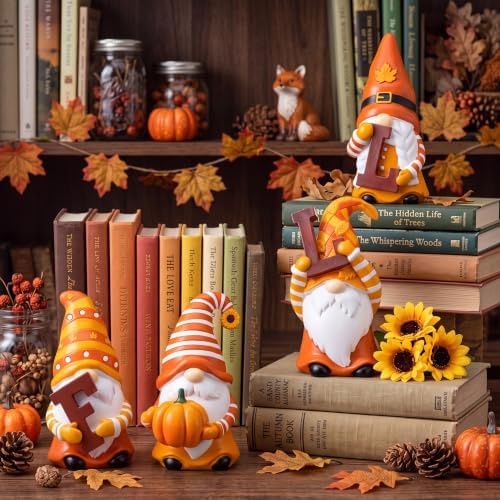 4 Pcs Resin Fall Gnome Figurines Decoration - Image 4