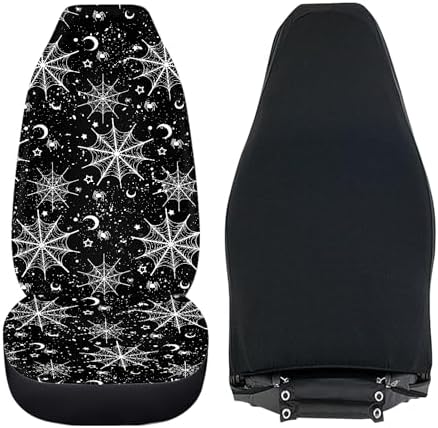 Moon Stars Spiderweb Print Car Seat Cover Front Seats Protector,Universal Fit for Most Cars,SUVs,Sedan,Truck or Van