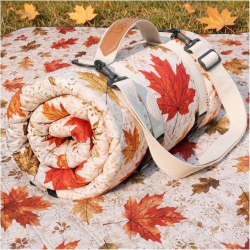 Genovega Waterproof Picnic Blanket Beach Mat Outdoor Outside Rug Tent Carpet Extra Large Foldable Sandproof Autumn Decor Halloween Decoration Roadside Outdoor Thanksgiving Essentials Fall Party Stuff by genovega