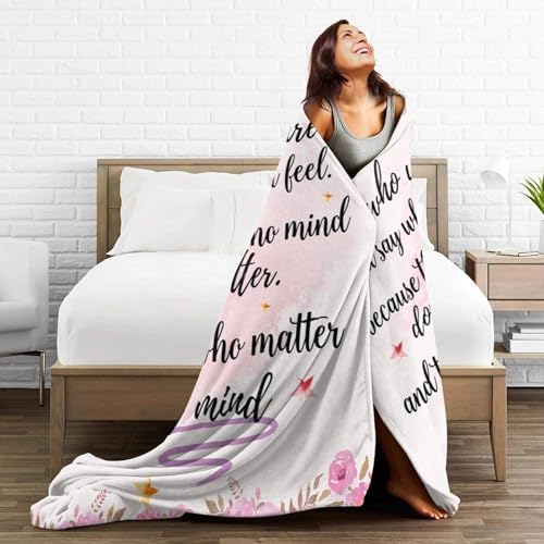 Socira Inspirational Blanket Birthday Gifts Positive Throw Blanket Inspirational Gifts for Women Girls Soft Sofa Travel Camping Bed Home Car 60"X50" Medium - Image 4