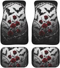 Gothic Rose Car Floor Mats Halloween Bat Rose Thorn All Weather Car 1st & 2nd Row Floor Mats Interior Carpet Gradient Gothic Bat Flower Universal for Sedan Car Trucks