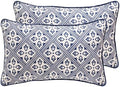 patdrea Designer French Blue Throw Pillow Cover,12"x20",Set of 2 by Welcometopatdrea