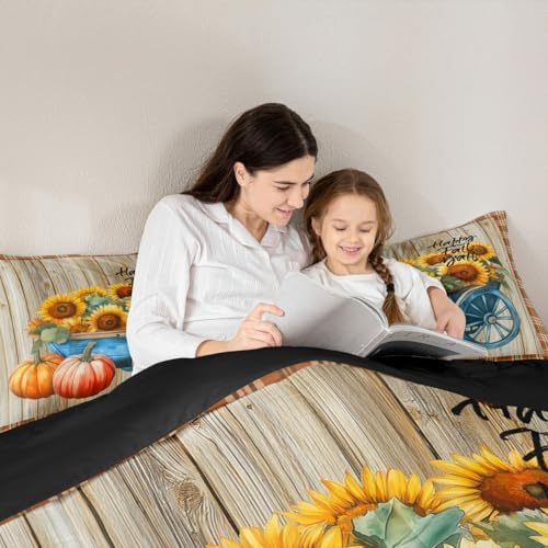Pumpkin Comforter Set Sunflower Bedding Set Kids Boys Girls Twin - Image 6