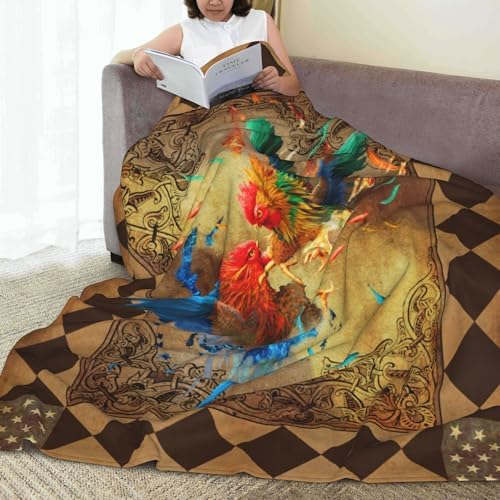 Chicken Flannel Blanket for Adults Kids - Fall Throw for Bed Sofa Couch - Rooster Decor Cock Gifts - Funny Soft Warm Cozy 40"X30" - Image 6