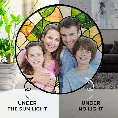 Custom Family Image, Transform Your Photos Into Art, Personalized Window Stained Glass, Father Memorial Gifts, Personalized Family Stained Glass Suncatcher, Custom Photo Ornament - Image 3