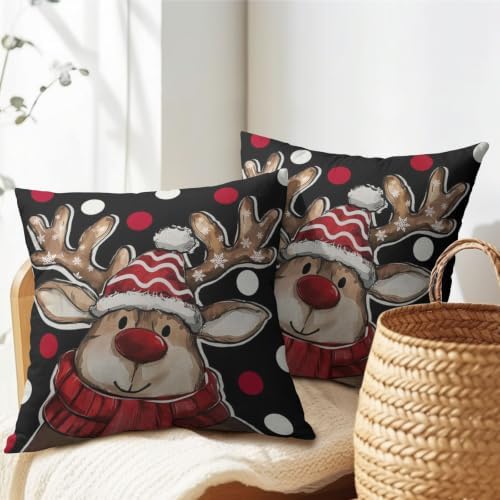 Merry Christmas Reindeer Pillow Covers 22x22 Set of 2 Highly Absorbent - Image 7