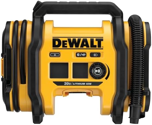 DEWALT Tire Inflator Portable Air Compressor 20V MAX, Car Air Pump with Automatic Shut Off, LED Light, Tool Only (DCC020IB) by Unknown