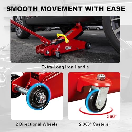 Big RED 3 Ton Hydraulic Trolley Service/Floor Jack with Extra Saddle - Image 4