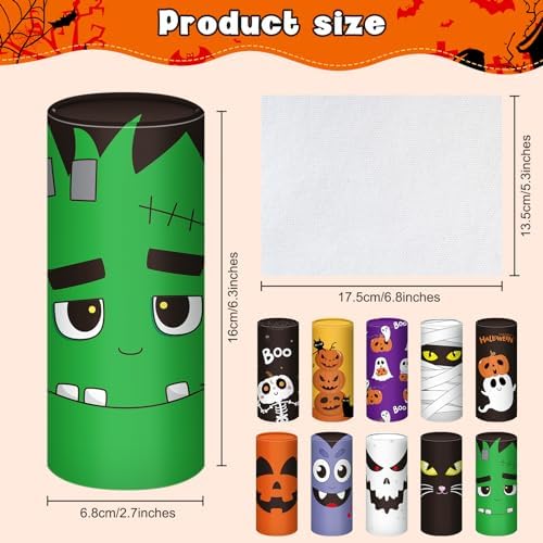 Hushee 10 Pcs Halloween Car Tissues Holder with 3 Ply Facial Tissues Paper - Image 2