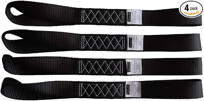 Soft Loop Tie Down Straps Black Breaking Strength 10, 000 LBS Heavy Duty 1.5 by Yuoneiy