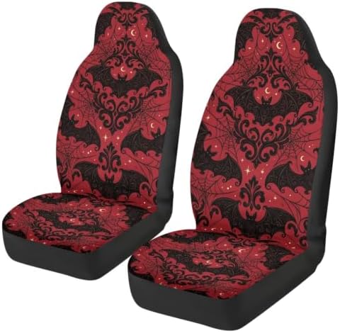 Gothic Bat Car Seat Covers Set of 2 Elastic Fabrics