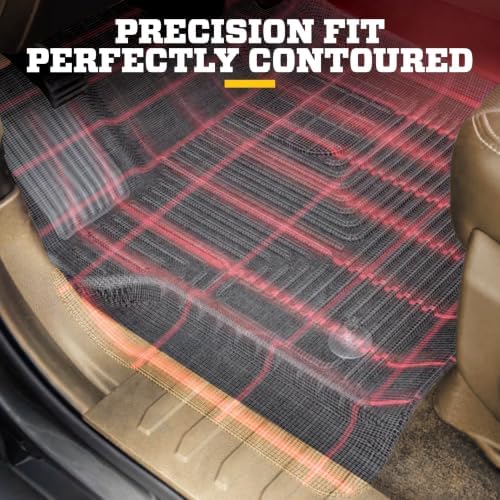 Husky Liners X-act Contour Floor Mats | Fits 2021-2025 Jeep Grand Cherokee L w/2nd Row Bucket Seats & Mounted Cup Holder on Center Hump | 2nd Row, 1-pc Black - 51781