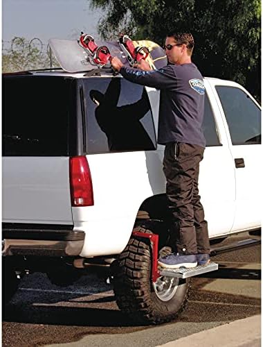 Powerbuilt Tire Step for Truck, SUV, Semi, Heavy Duty 300 lb. Capacity, Non-Slip ‘Cheese Grater’ Steel Surface, Adjusts to Fit Any Diameter Tire Up to 13 in. Wide, Folds Flat for Storage – 647596EC - Image 3