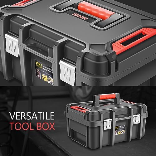 ‎DNA MOTORING 2pcs Tool Boxes Set - Lockable Organizer Storage Portable Toolbox with Removable Tray for Workshop Garage & Household, Large Capacity, TOOLS-00310 - Image 4
