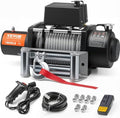 VEVOR Electric Winch, 18,000 lb Truck Trailer Jeep Winch, 12V DC 7/16 in x 85 ft Steel Cable Roller Fairlead Wireless & Wired Remote Control, IP55 Waterproof Towing for Off Road SUV Jeep Truck Trailer by VEVOR