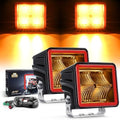 Nilight 3 Inch Cube Amber 20 W 1240LM Super Flood LED Pod Light