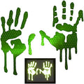 customTAYLOR33 High Intensity Grade Reflective Bloody/Dripping Hands Decals for Helmets, Windscreens, Rear Windows, Bumper Stickers (12" Height (Adult Size), Lime Green)
