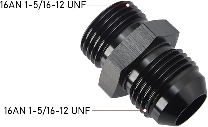 16AN Male Flare to 16AN ORB O-ring Boss Fuel Pump Rail Adapter Fitting Aluminum - Image 2