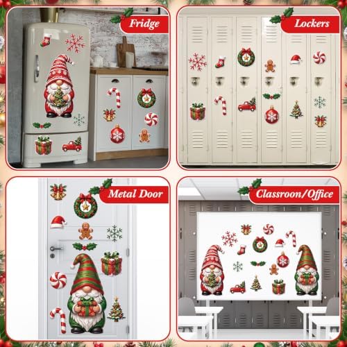 Flutesan 16 Pcs Christmas Gnome Garage Door Magnets, 26" Tree Snowflake - Image 6