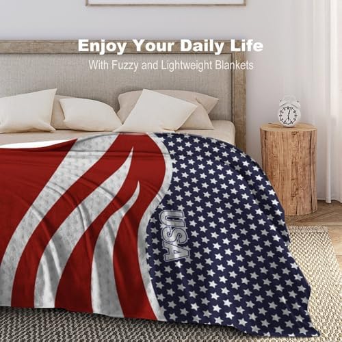 Socira American USA Flag Blanket Throw Blanket American USA Flag Gifts for Women Men Soft Sofa Throws for Travel Camping Bed Home Decor Car Birthday Gift 50"*60"（130 * 150cm） - Image 6