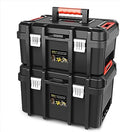 ‎DNA MOTORING 2pcs Tool Boxes Set - Lockable Organizer Storage Portable Toolbox with Removable Tray for Workshop Garage & Household, Large Capacity, TOOLS-00310 by DNAMOTORING