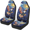 Bulopur Eagle American Flag Front Seat Car Covers Set of 2 Anti-Scratch Waterproof Auto Bucket Covers with Side Airbag Vehicle Cushion Cover Universal for Most Cars SUV Truck